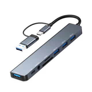 Hub adaptador USB 3.0, 8 puertos en 1